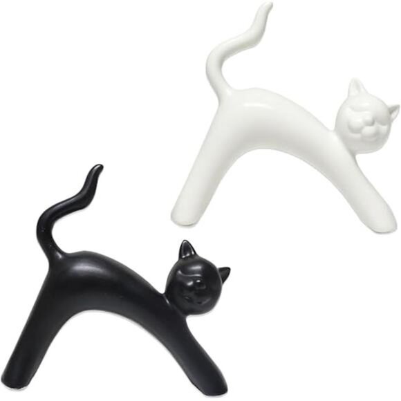 Statue Figurine Sculpture Home Decor, 2-Pack Cat Statue Set Gifts for Cat - Picture 10 of 11